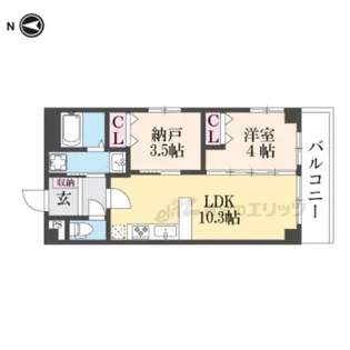 グランジュテ寺畑【501号室】の間取り