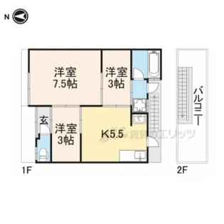 京都府京都市右京区嵯峨野開町【一戸建】の間取り