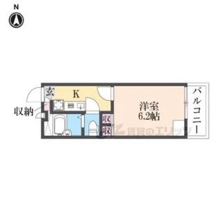 レオパレス西長洲【2階】の間取り