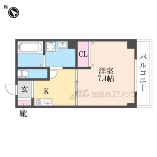 ボヌール伊丹【402号室】の間取り