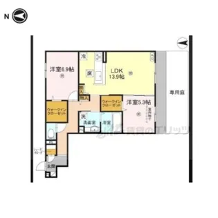 カサ・リチェル【1階】の間取り