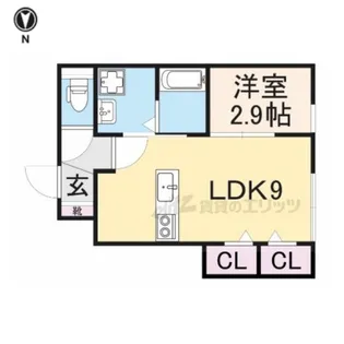 エトワール下坂浜A【102号室】の間取り