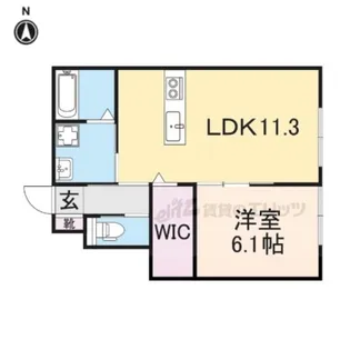 エトワール下坂浜A【106号室】の間取り