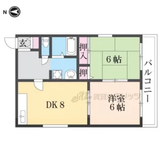 クレール恵彩【1階】の間取り