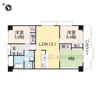 グランドメゾン浜大津【507号室】の間取り