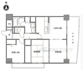 グドゥウェル新石切【2階】の間取り