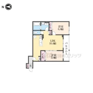 MOCXION桃山【2階】の間取り