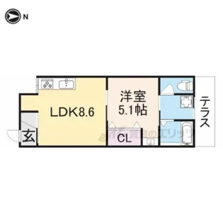 京都府京都市右京区西院春栄町【一戸建】の間取り