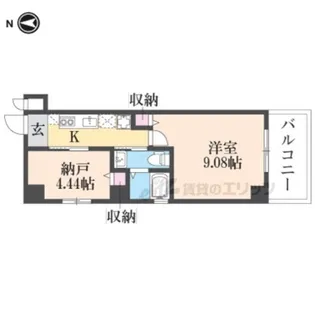 グランシアター高井田【403号室】の間取り