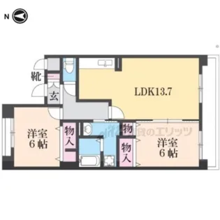 ドミール・ヨシダ・ドゥ【302号室】の間取り