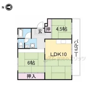 寝屋川団地C33号棟【303号室】の間取り