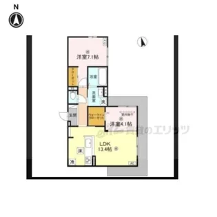 OKAYAMATE嘉平【1階】の間取り