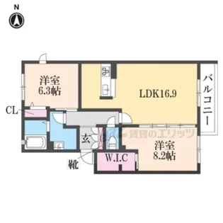 サンモール【202号室】の間取り