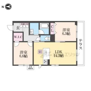 シャーメゾンノア【101号室】の間取り