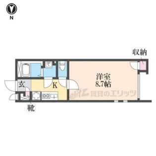 クレイノフローラ西長洲【202号室】の間取り