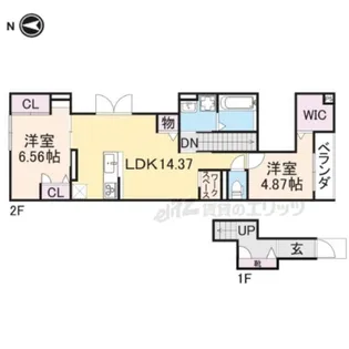 BELLE LEAD ESQUISSE【201号室】の間取り