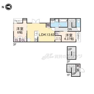 BELLE LEAD ESQUISSE【301号室】の間取り