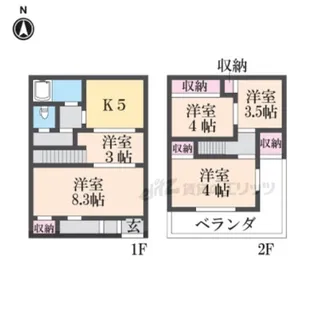 奈良県大和高田市大谷【一戸建】の間取り