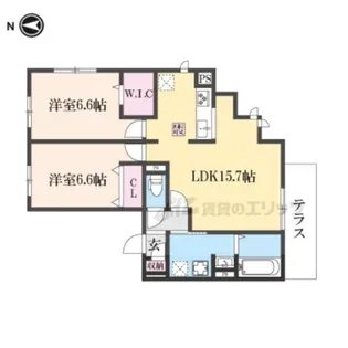 GRAMM箱ノ井【1階】の間取り