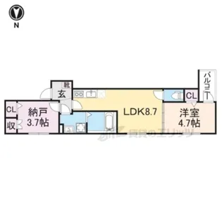 GRANDE MAISON南巽【103号室】の間取り