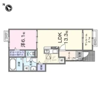 ルナ ハイツ?【102号室】の間取り