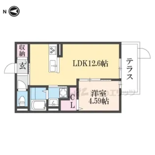 SIDE西ノ京【302号室】の間取り