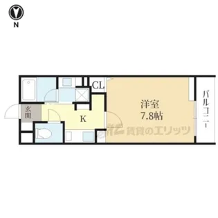 THE ROSE RES 一乗寺【1階】の間取り
