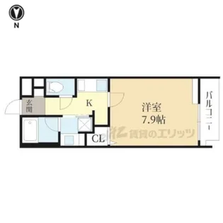 THE ROSE RES 一乗寺【201号室】の間取り