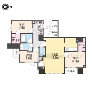 ジオ京都御池通【805号室】の間取り