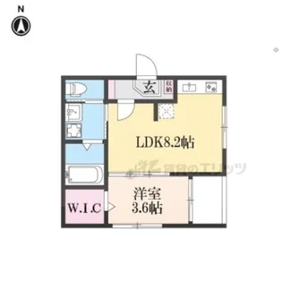 ハーモニーテラス納所町【1階】の間取り