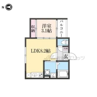 ハーモニーテラス納所町【3階】の間取り