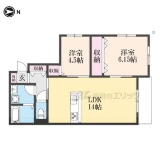 トレス長栄寺【1階】の間取り