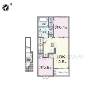 クレール聖和A【202号室】の間取り