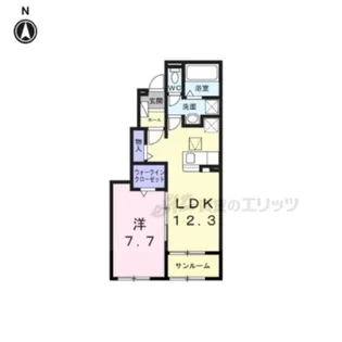 ブリュニエ キャトル【102号室】の間取り