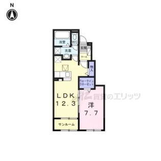 ブリュニエ キャトル【105号室】の間取り