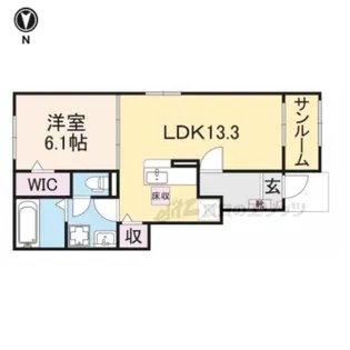 1LDKの間取り画像