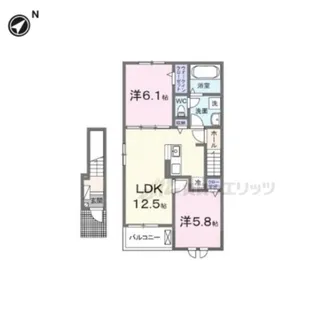 クレール聖和B【201号室】の間取り