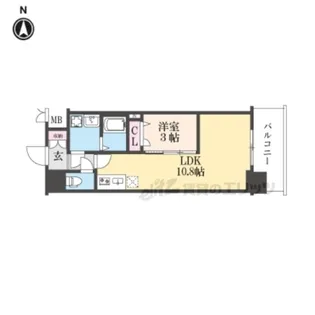 ソルテラスKYOTO西大路 瑠【7階】の間取り