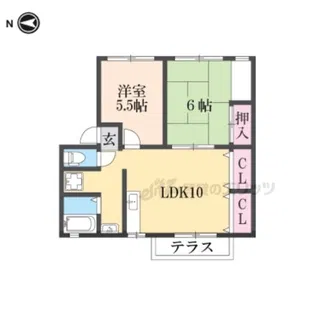 ハイツ栄【1階】の間取り