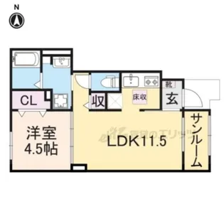 ボヌール【1階】の間取り