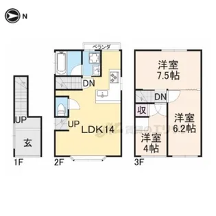 京都府京都市山科区椥辻池尻町【一戸建】の間取り