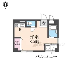 コーポならまち【5階】の間取り