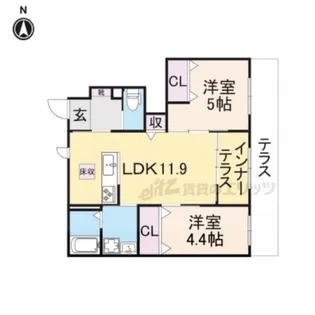 十市町新築アパート【1階】の間取り