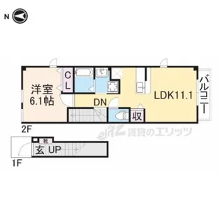 デフィ昆陽【2階】の間取り