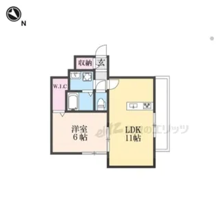 カーサ・フェリーチェ長岡京【1階】の間取り