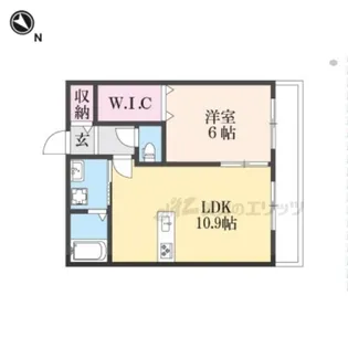 カーサ・フェリーチェ長岡京【104号室】の間取り