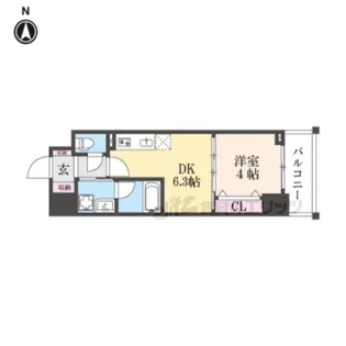 ベラジオ雅び京都円町駅前【4階】の間取り
