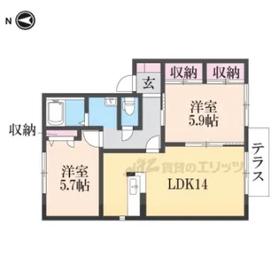 RAFFLES 南八木B【1階】の間取り