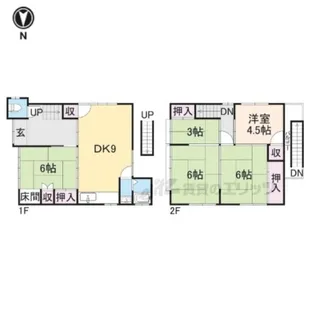 京都府京都市右京区嵯峨野開町【一戸建】の間取り