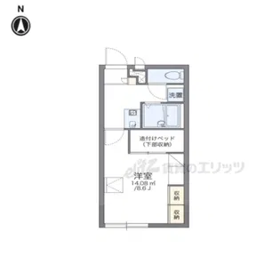 レオパレスサンハイム東難波【1階】の間取り